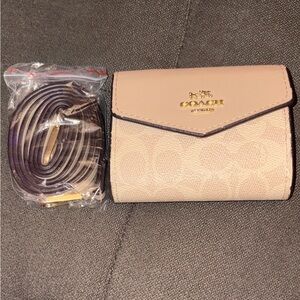 Coach Light Tan Wallet with Strap